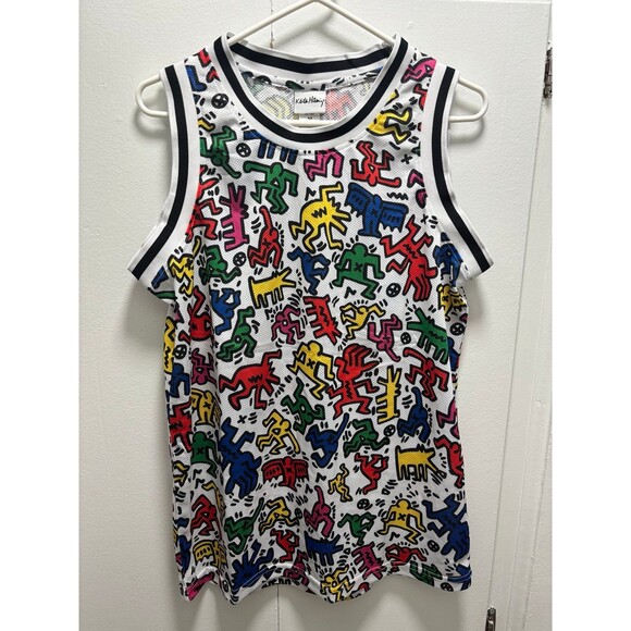 keith haring Other - RARE Keith Haring Jersey Urban Outfitters Size Medium Rainbow